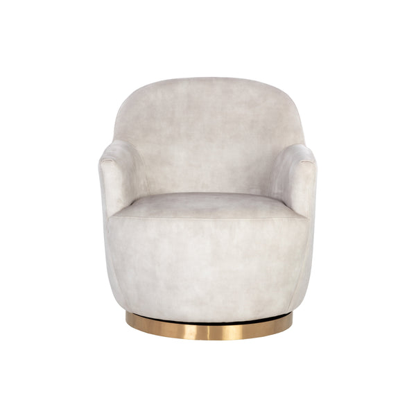 Casey Swivel Lounge Chair - Nono Cream