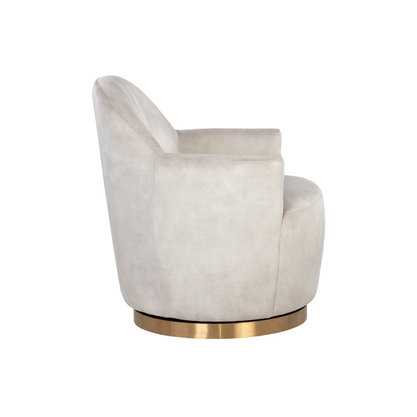 Casey Swivel Lounge Chair - Nono Cream