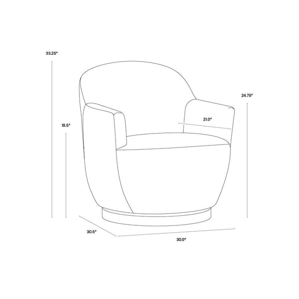 Casey Swivel Lounge Chair - Nono Cream