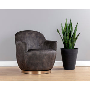 Casey Swivel Lounge Chair - Nono Shitake