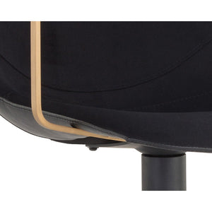 Cassius Swivel Dining Armchair - Abbington Black / Bravo Black