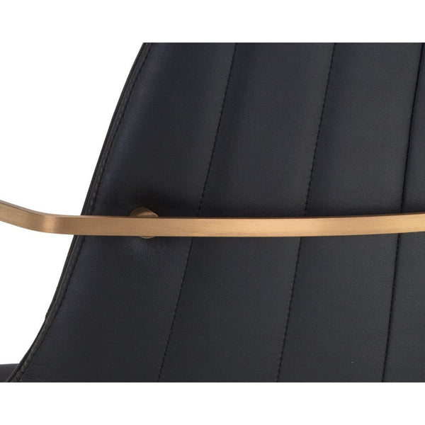 Cassius Swivel Dining Armchair - Abbington Black / Bravo Black