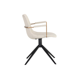 Cassius Swivel Dining Armchair - Dillon Cream
