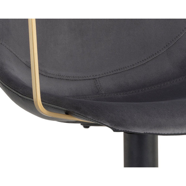 Cassius Swivel Dining Armchair - Slate Tint / Nightfall Black