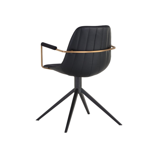 Cassius Swivel Dining Armchair - Slate Tint / Nightfall Black