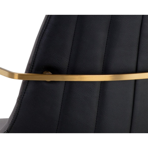 Cassius Swivel Dining Armchair - Slate Tint / Nightfall Black