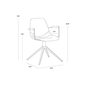 Cassius Swivel Dining Armchair - Slate Tint / Nightfall Black