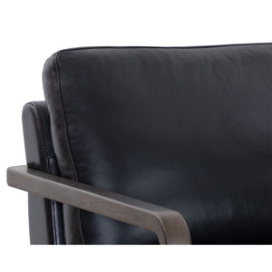 Castell Swivel Lounge Chair - Brown - Cortina Black Leather