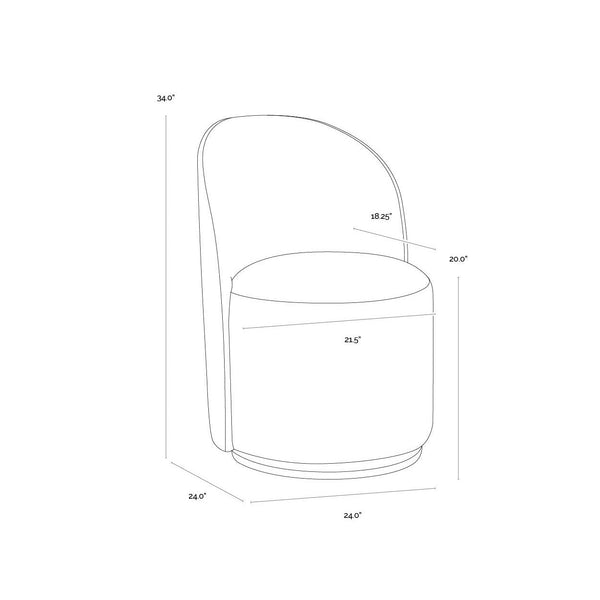 Cavoli Swivel Dining Chair - Belfast Heather Grey / Meg Ash