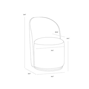 Cavoli Swivel Dining Chair - Effie Linen