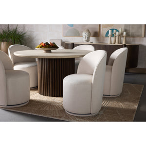Cavoli Swivel Dining Chair - Effie Linen