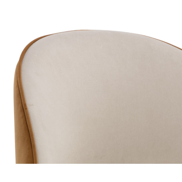Cavoli Swivel Dining Chair - Meg Taupe / Meg Gold