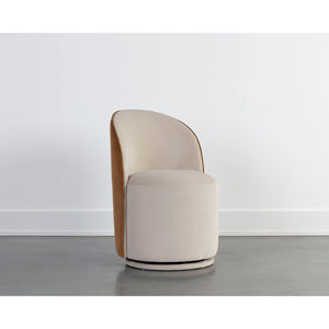 Cavoli Swivel Dining Chair - Meg Taupe / Meg Gold