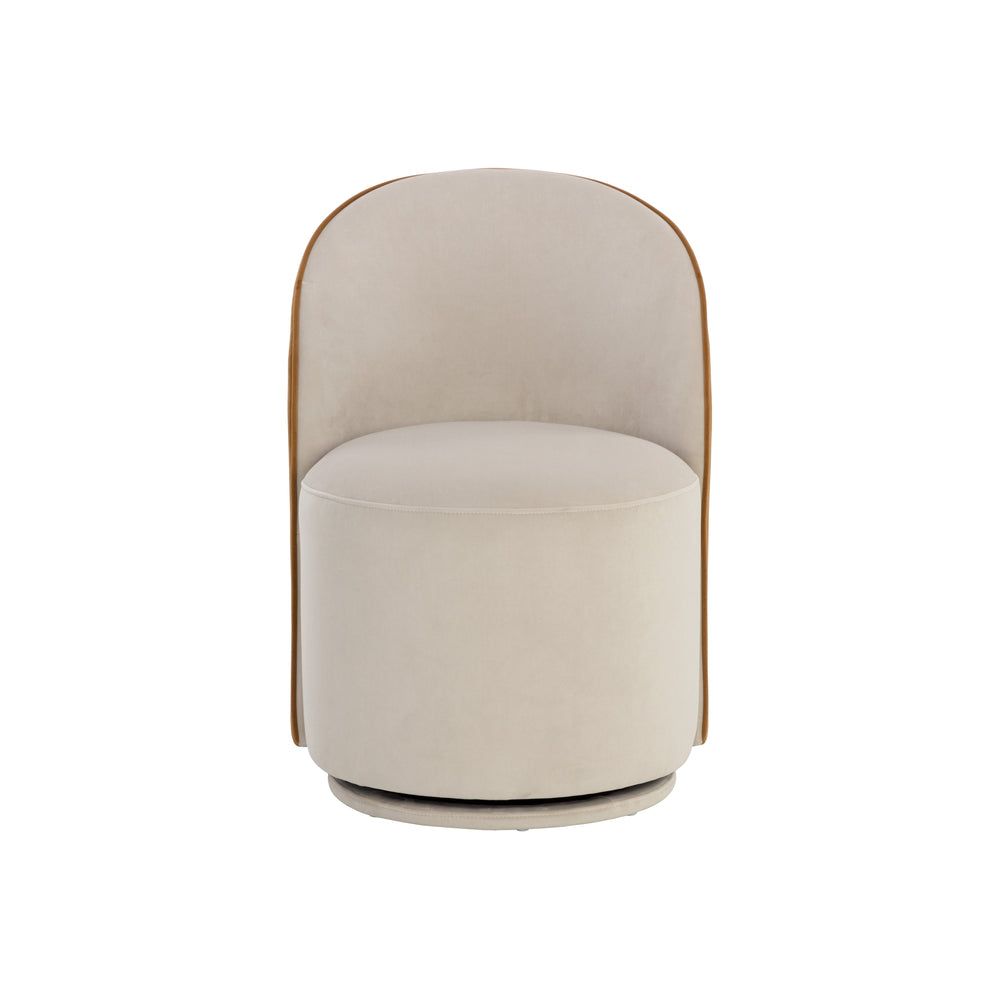 Cavoli Swivel Dining Chair - Meg Taupe / Meg Gold