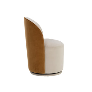 Cavoli Swivel Dining Chair - Meg Taupe / Meg Gold