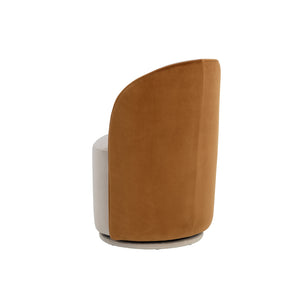Cavoli Swivel Dining Chair - Meg Taupe / Meg Gold