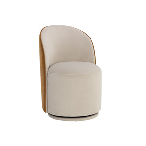 Cavoli Swivel Dining Chair - Meg Taupe / Meg Gold