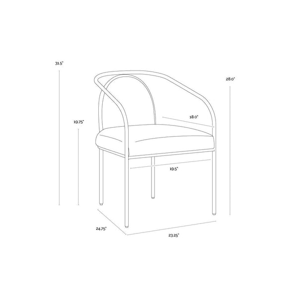 Cicero Dining Armchair - Milliken Cognac