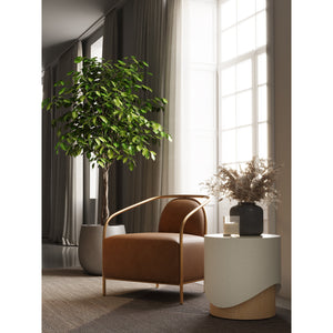 Cicero Lounge Chair - Milliken Cognac