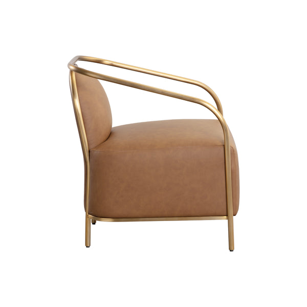Cicero Lounge Chair - Milliken Cognac