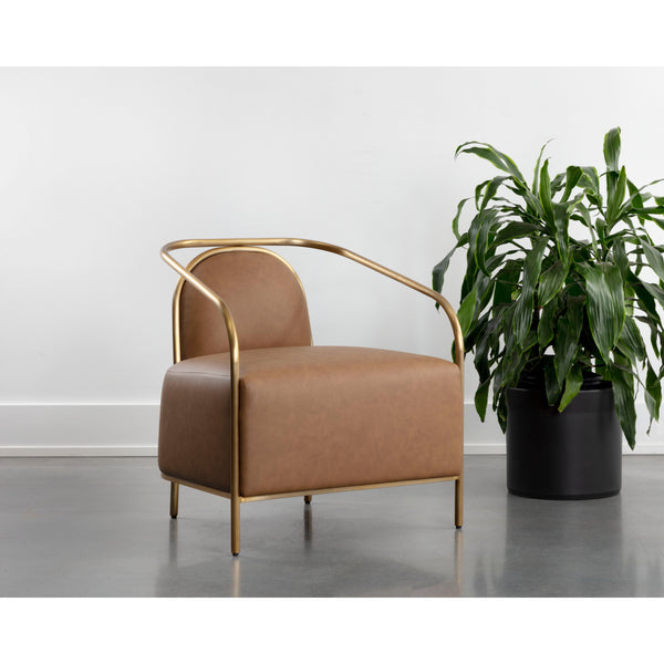 Cicero Lounge Chair - Milliken Cognac