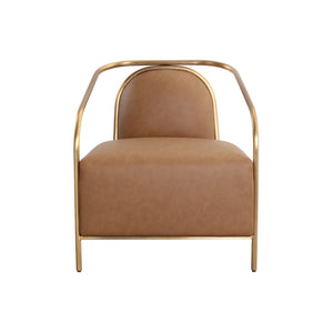 Cicero Lounge Chair - Milliken Cognac