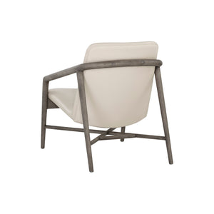 Cinelli Lounge Chair - Ash Grey - Astoria Cream Leather