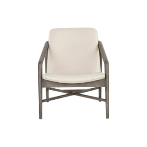 Cinelli Lounge Chair - Ash Grey - Astoria Cream Leather