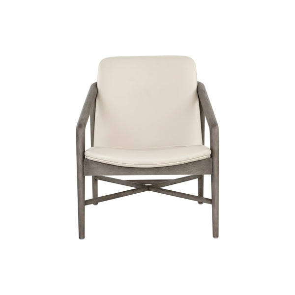 Cinelli Lounge Chair - Ash Grey - Astoria Cream Leather