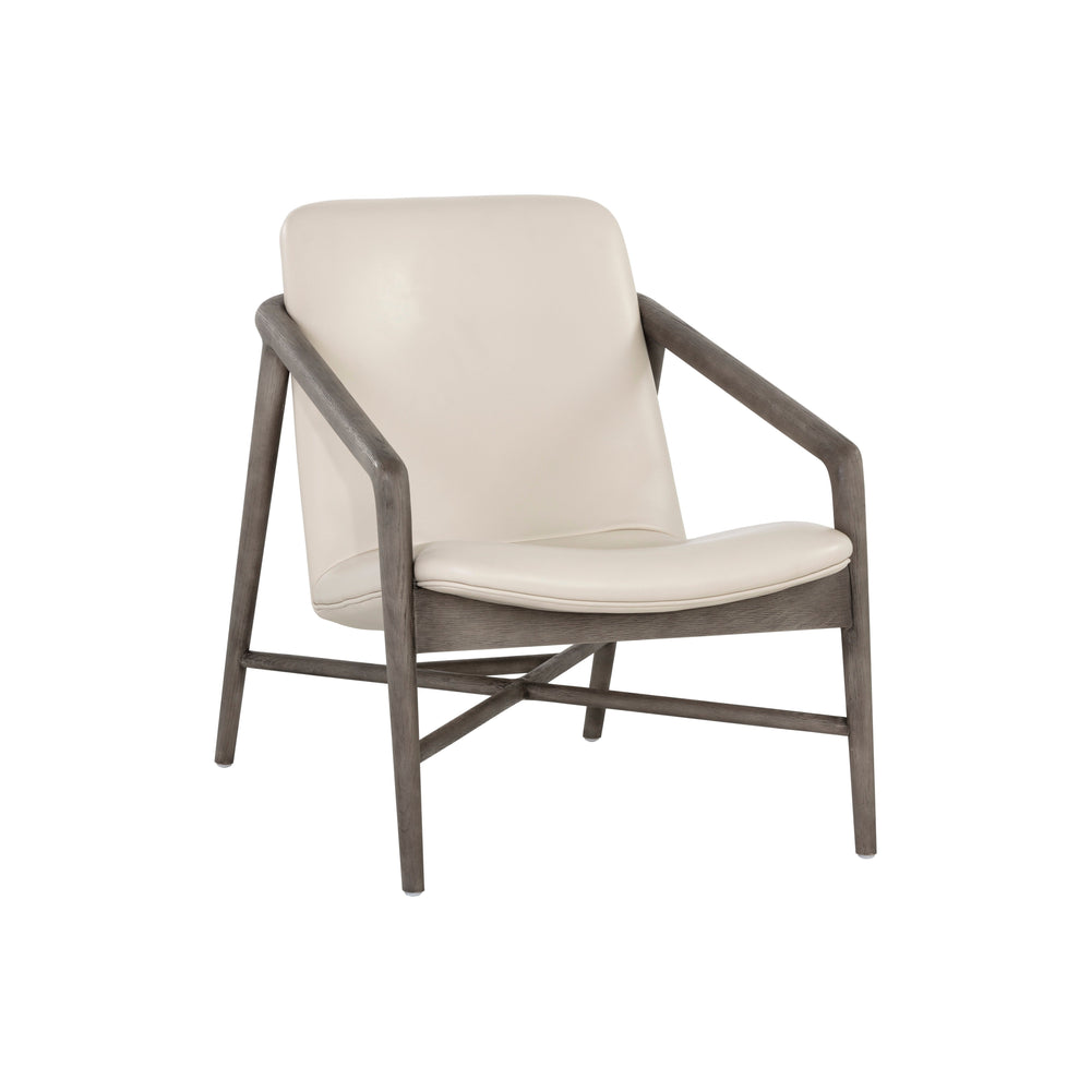 Cinelli Lounge Chair - Ash Grey - Astoria Cream Leather