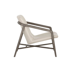 Cinelli Lounge Chair - Ash Grey - Astoria Cream Leather