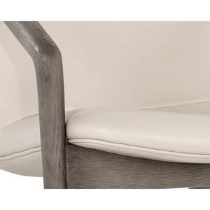 Cinelli Lounge Chair - Ash Grey - Astoria Cream Leather