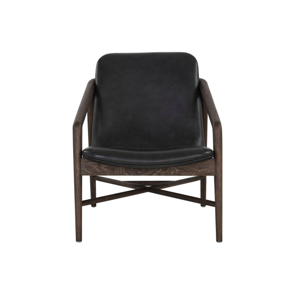 Cinelli Lounge Chair - Distressed Brown - Brentwood Charcoal Leather