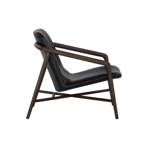 Cinelli Lounge Chair - Distressed Brown - Brentwood Charcoal Leather