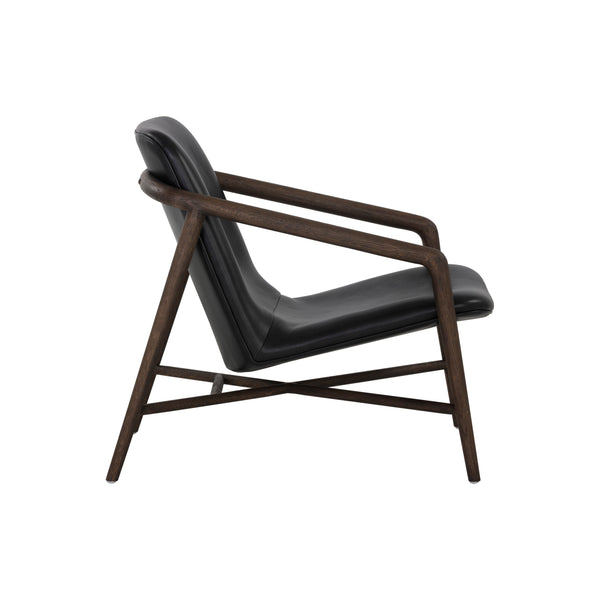 Cinelli Lounge Chair - Distressed Brown - Brentwood Charcoal Leather