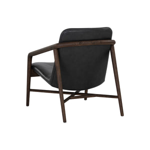 Cinelli Lounge Chair - Distressed Brown - Brentwood Charcoal Leather