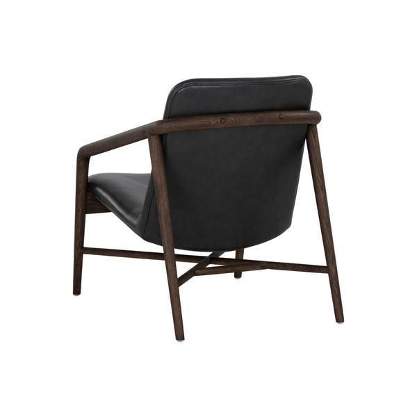 Cinelli Lounge Chair - Distressed Brown - Brentwood Charcoal Leather