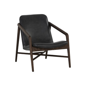 Cinelli Lounge Chair - Distressed Brown - Brentwood Charcoal Leather