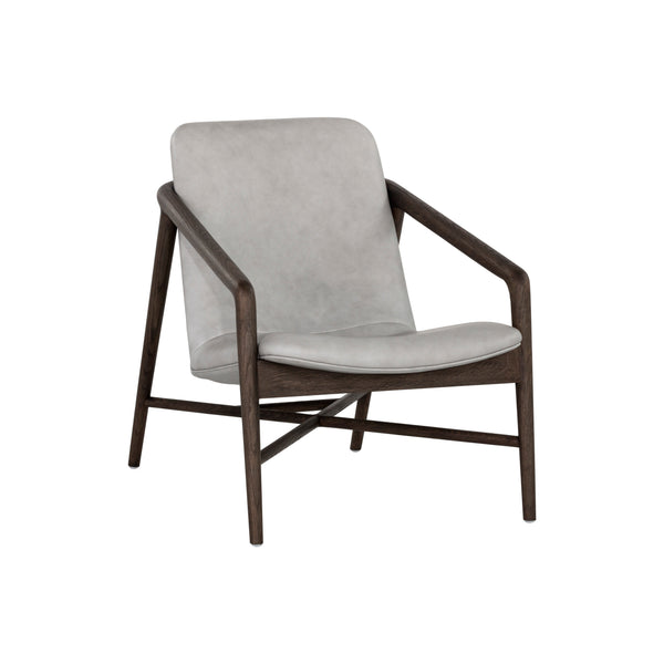 Cinelli Lounge Chair - Distressed Brown - Saloon Light Grey Leather