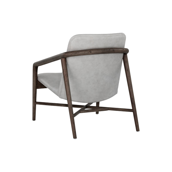 Cinelli Lounge Chair - Distressed Brown - Saloon Light Grey Leather