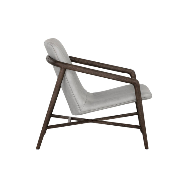 Cinelli Lounge Chair - Distressed Brown - Saloon Light Grey Leather