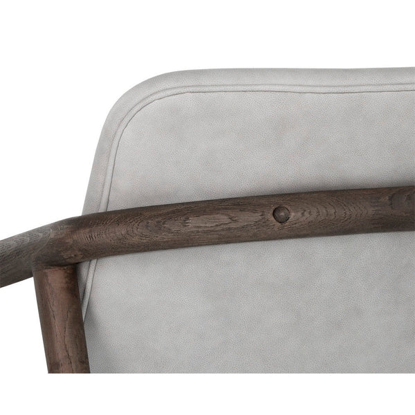 Cinelli Lounge Chair - Distressed Brown - Saloon Light Grey Leather