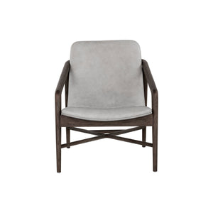 Cinelli Lounge Chair - Distressed Brown - Saloon Light Grey Leather