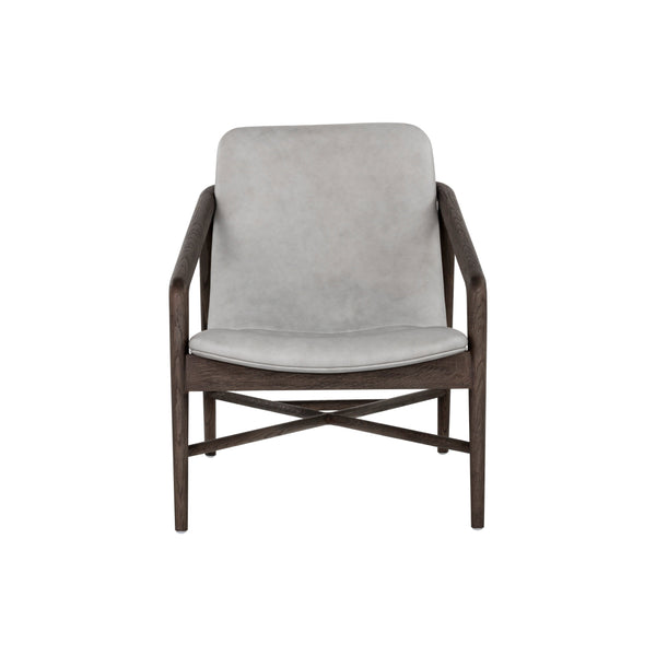 Cinelli Lounge Chair - Distressed Brown - Saloon Light Grey Leather