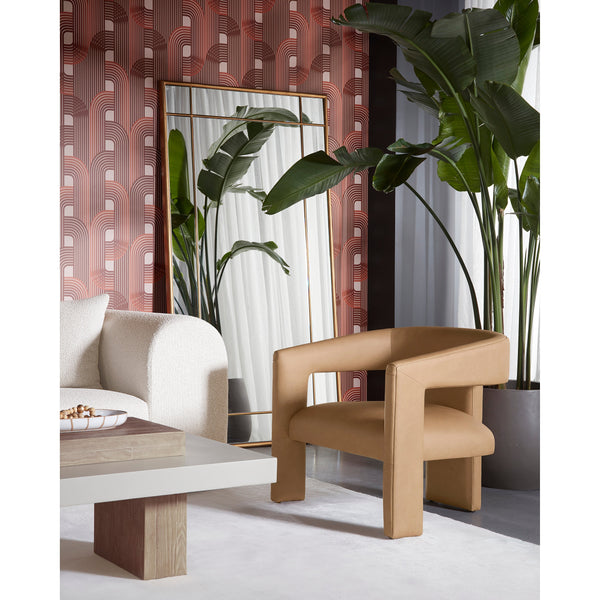 Cobourg Lounge Chair - Ludlow Sesame Leather