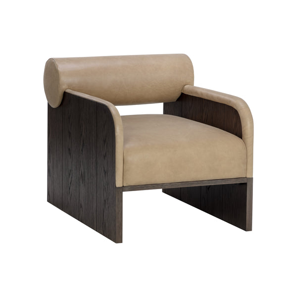 Coburn Lounge Chair - Dark Brown - Sahara Sand Leather