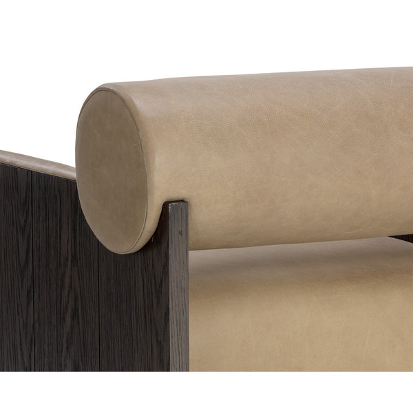 Coburn Lounge Chair - Dark Brown - Sahara Sand Leather