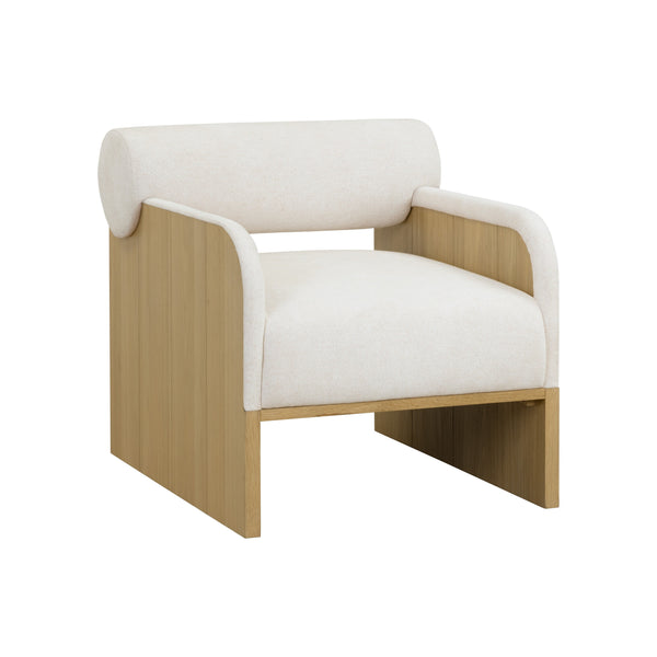 Coburn Lounge Chair - Rustic Oak - Eclipse White