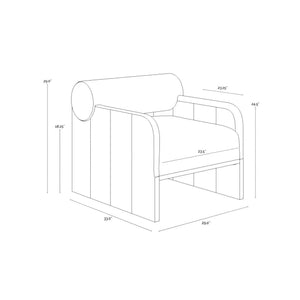 Coburn Lounge Chair - Rustic Oak - Eclipse White