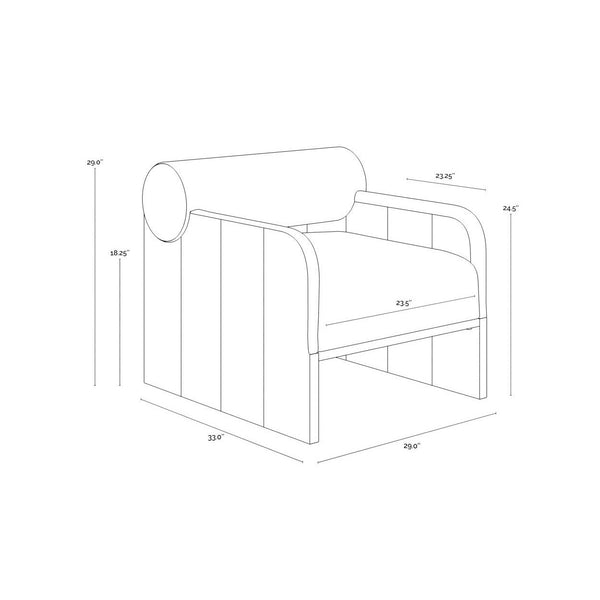 Coburn Lounge Chair - Rustic Oak - Eclipse White